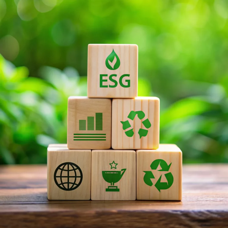 esg-concept-environmental-social-governance-sustainable-ethical-businesswooden-cube-with-text-esg-surrounding-with-esg-icon-beautiful-green